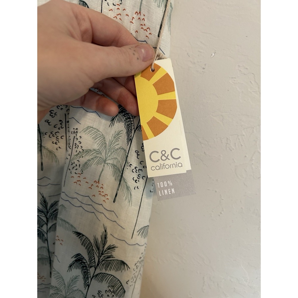 C&C California Linen Bali Palm Trapeze Tank Dress M NWT Resort Tropical Beach - Picture 5 of 10